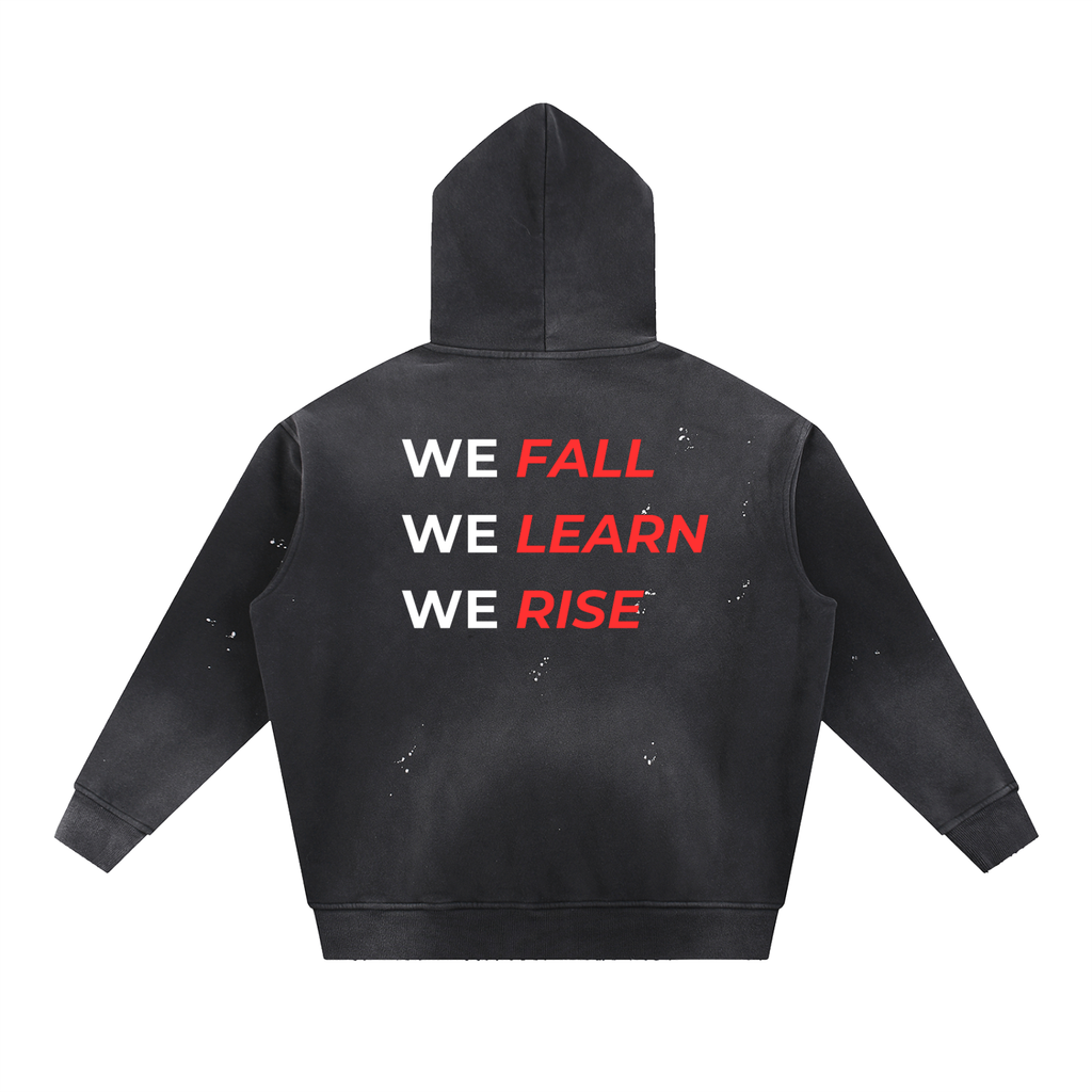Vintage Washed Frayed Fleece Hoodie
