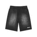 Rectangle Patch Monkey Washed Shorts