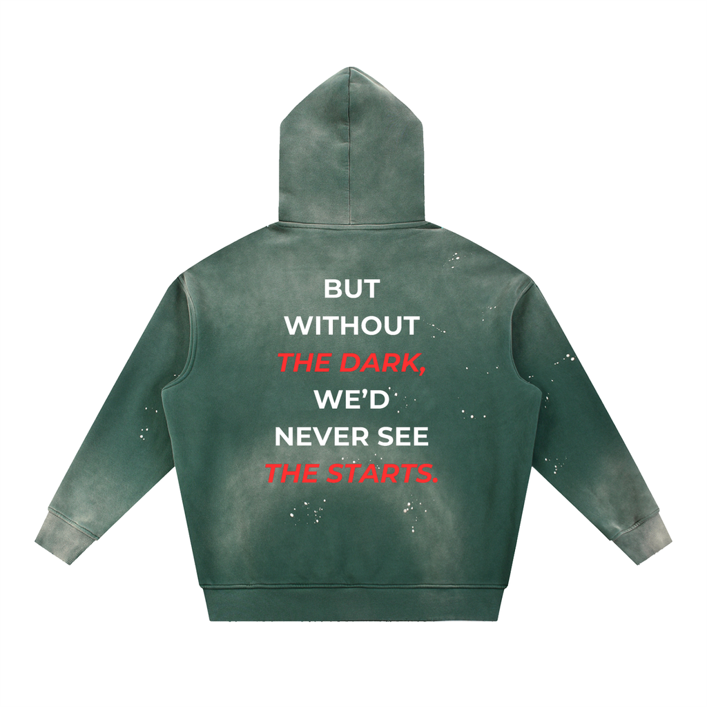 Vintage Washed Frayed Fleece Hoodie
