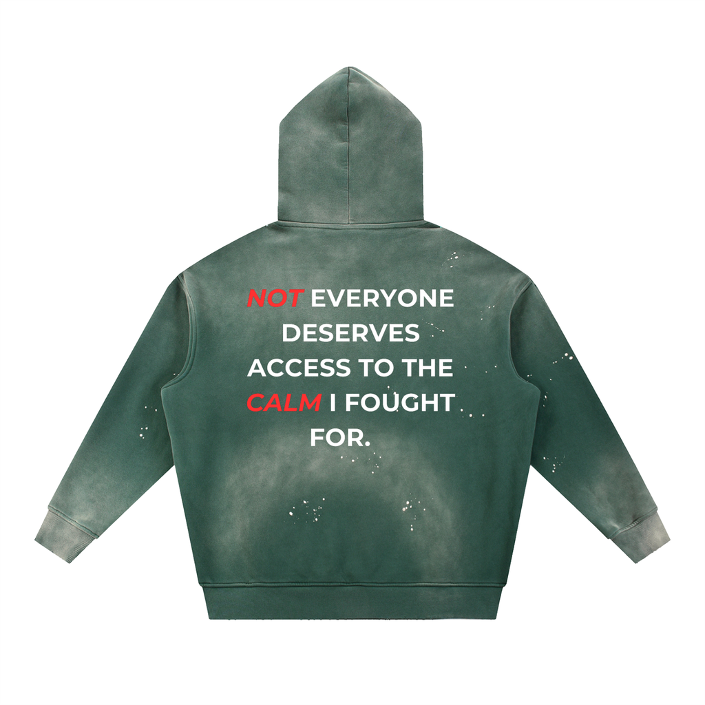 Vintage Washed Frayed Fleece Hoodie