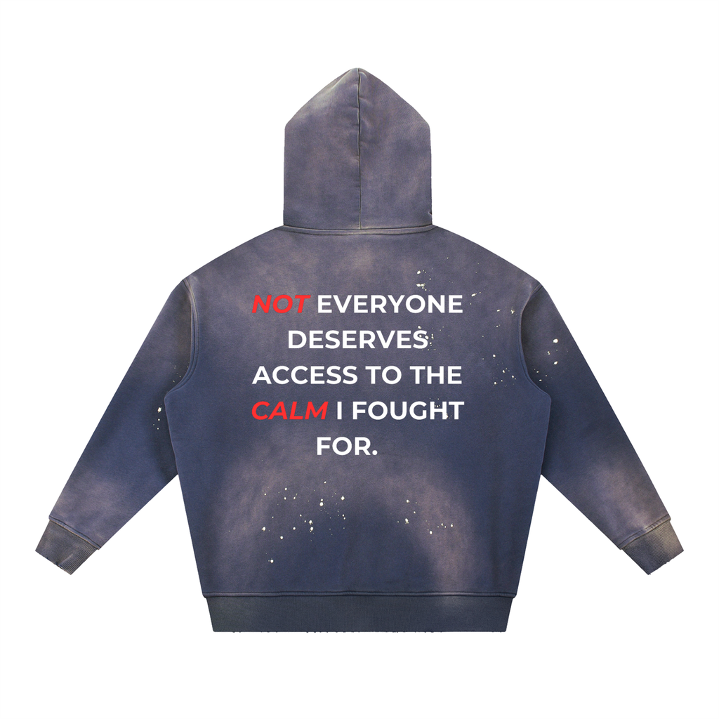 Vintage Washed Frayed Fleece Hoodie