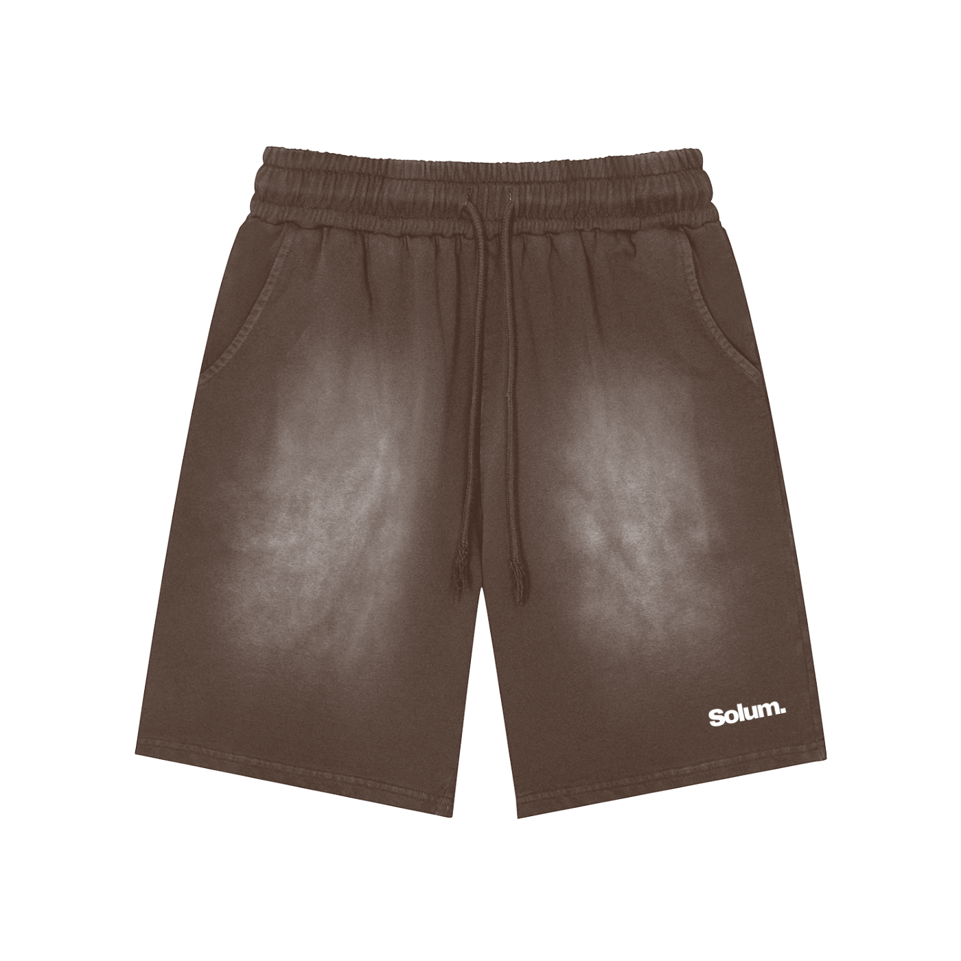 Rectangle Patch Monkey Washed Shorts