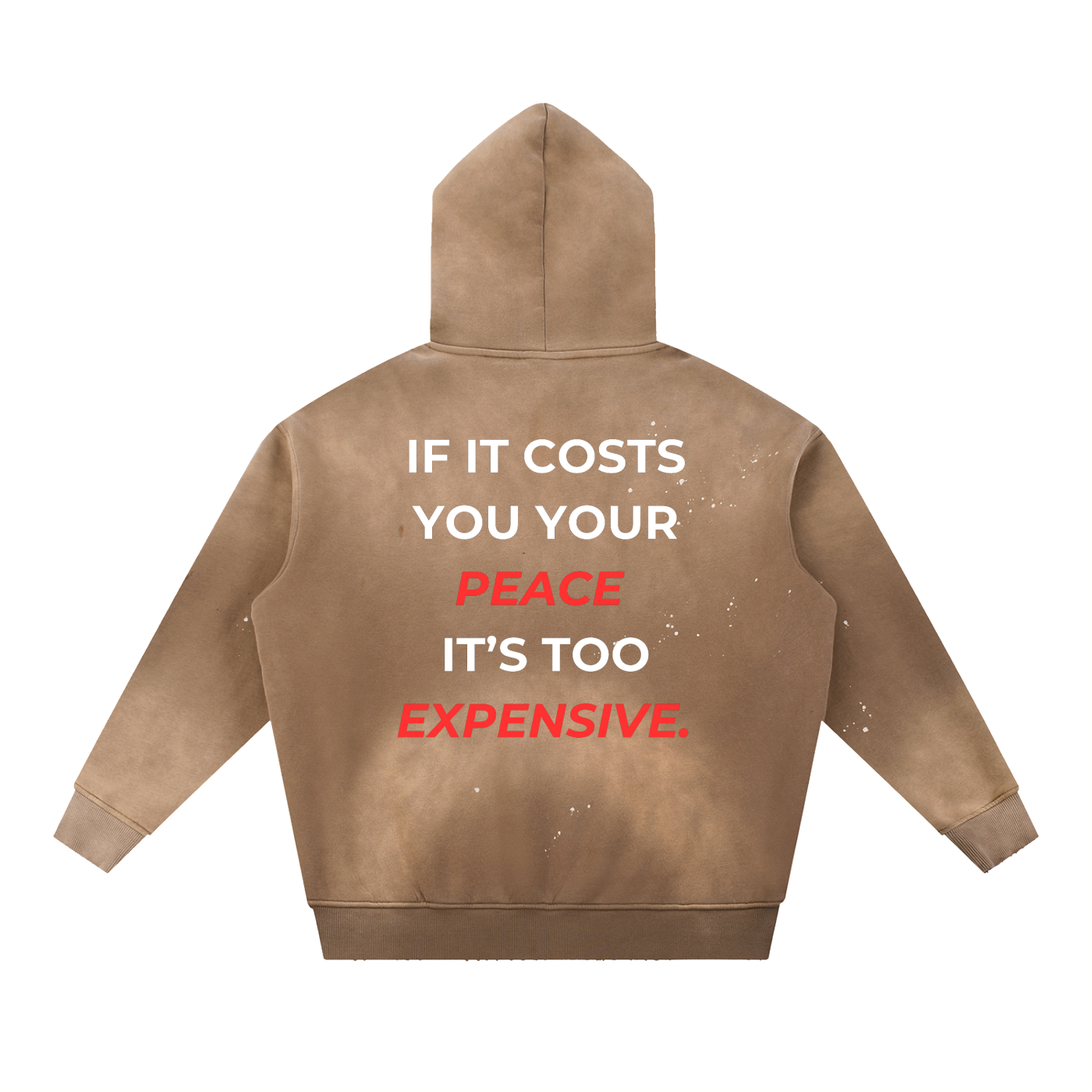 Vintage Washed Frayed Fleece Hoodie
