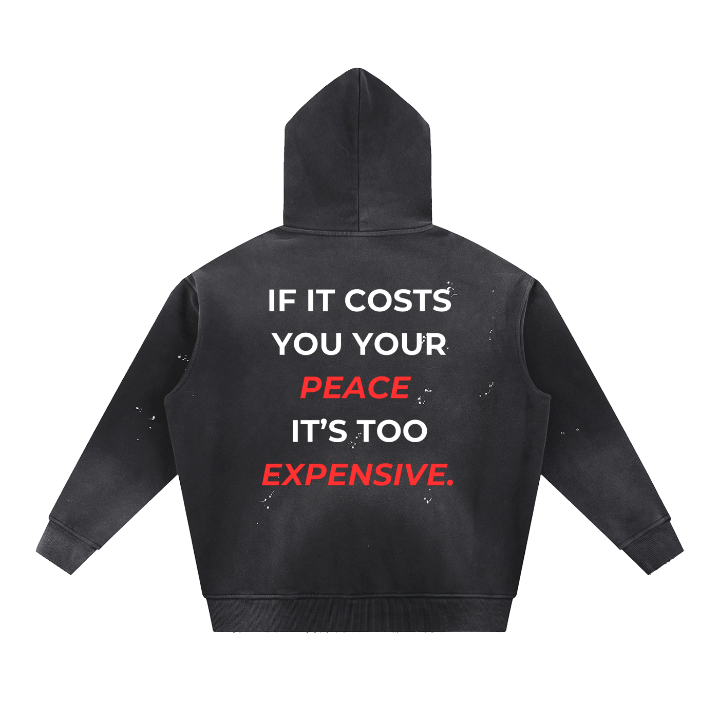 Vintage Washed Frayed Fleece Hoodie