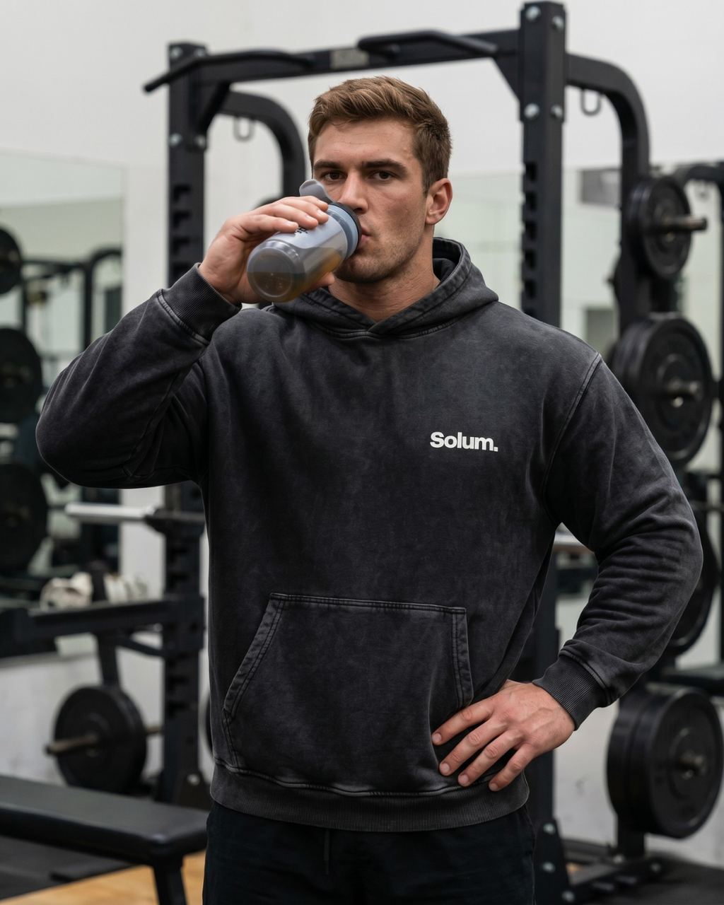 Snow Washed Loose Cotton Hoodie