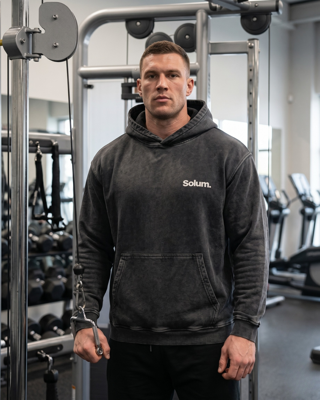 Snow Washed Loose Cotton Hoodie