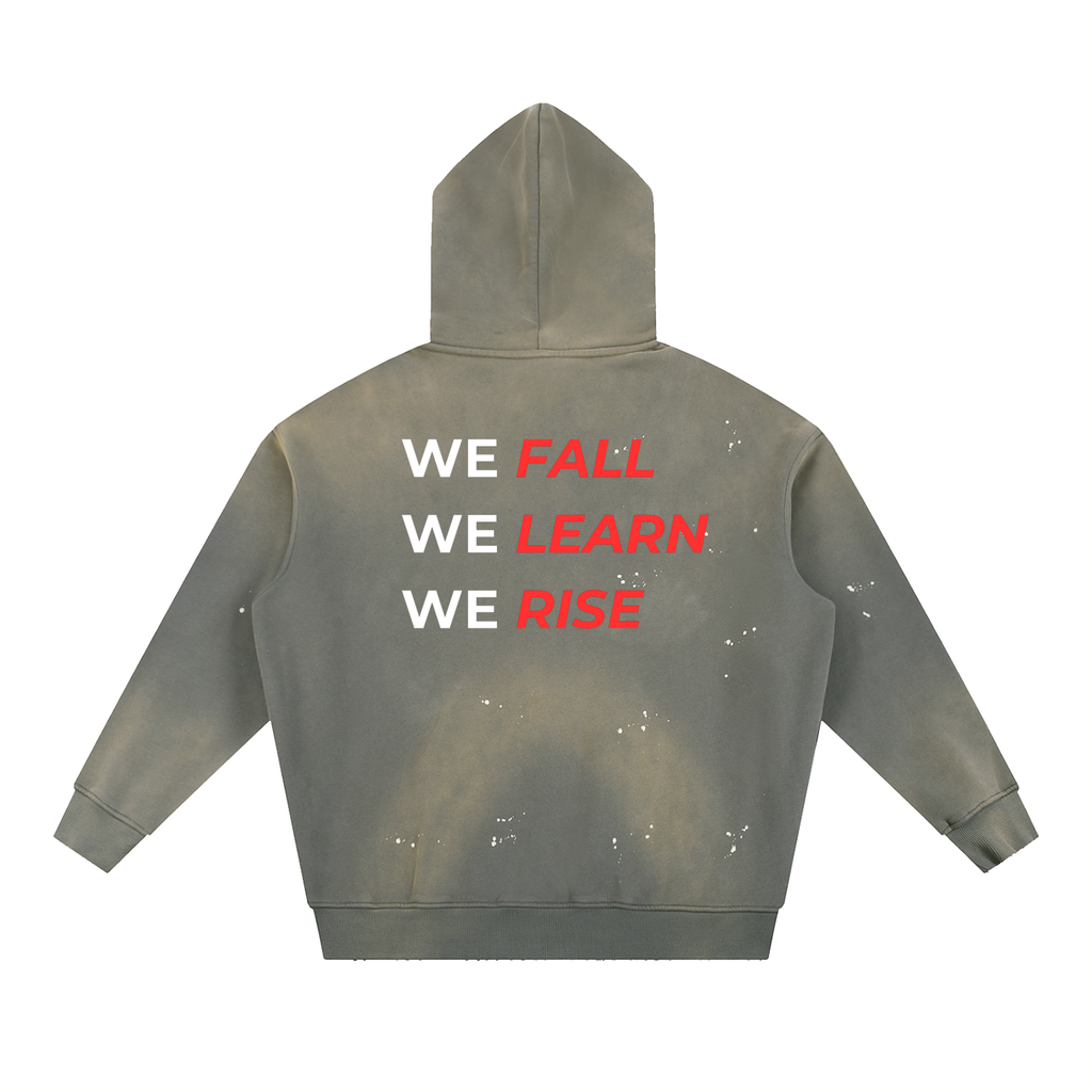 Vintage Washed Frayed Fleece Hoodie