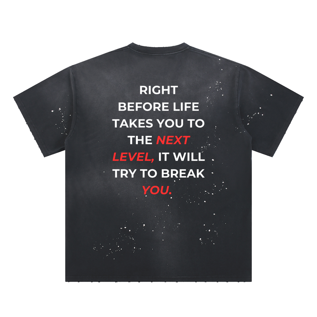 Hand-Frayed Sunfade Paint Splatter T-Shirt