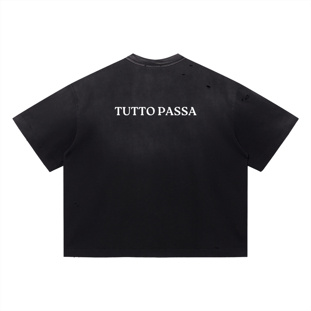 Vintage Washed Distressed Boxy Oversized T-Shirt