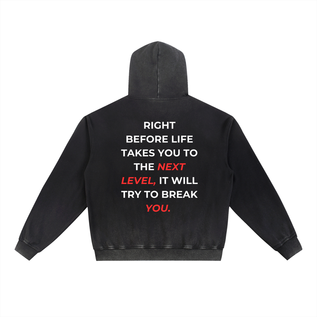 Vintage Washed Gradient Fleece Hoodie