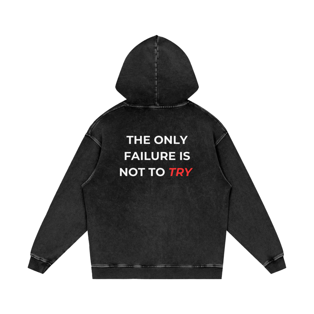 Snow Washed Loose Cotton Hoodie