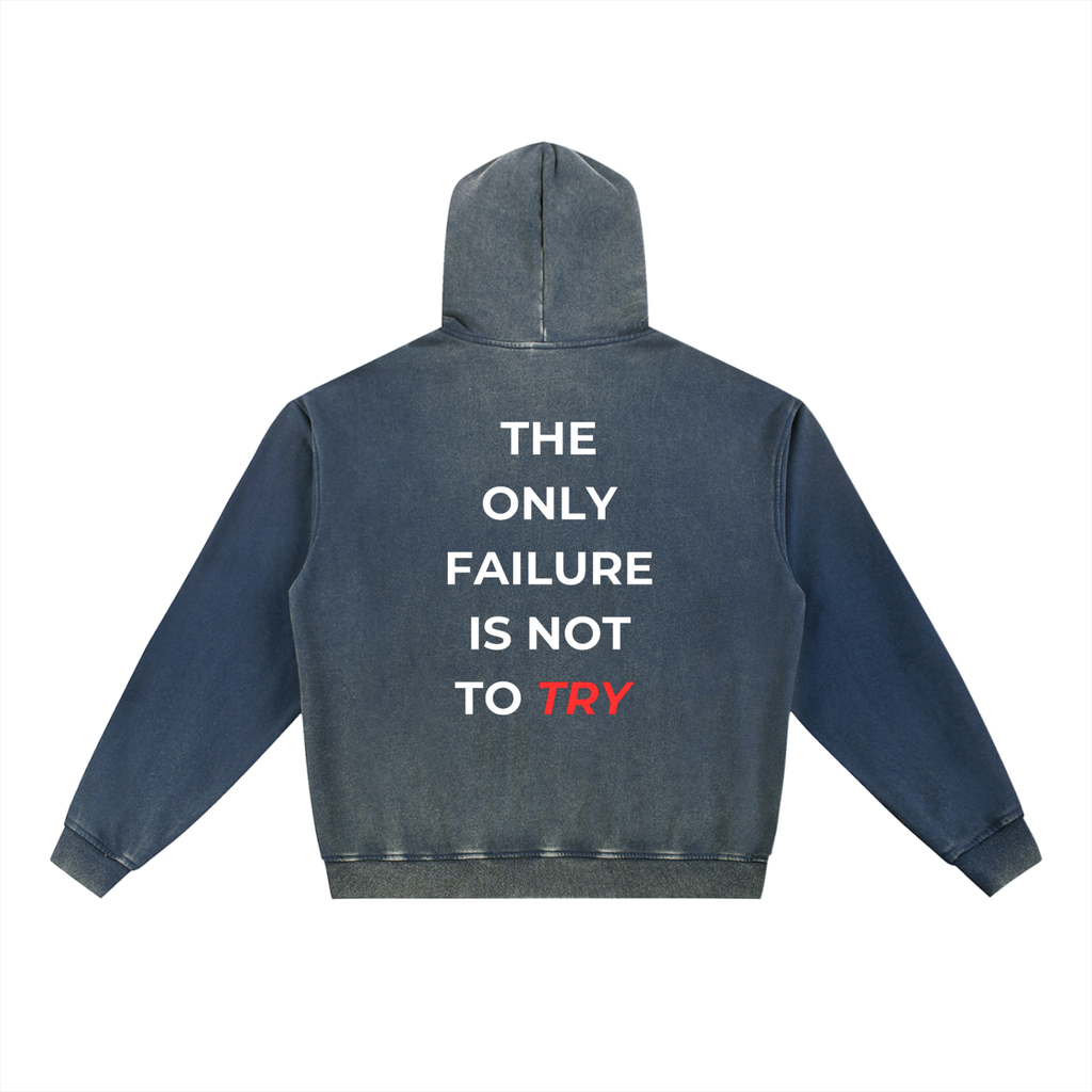 Vintage Washed Gradient Fleece Hoodie