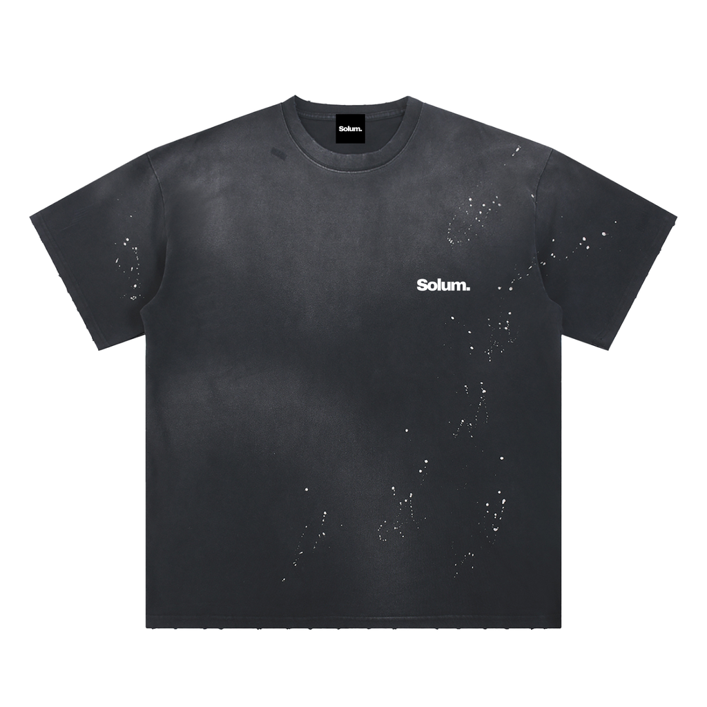 Hand-Frayed Sunfade Paint Splatter T-Shirt