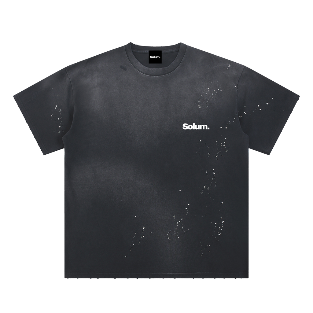 Hand-Frayed Sunfade Paint Splatter T-Shirt