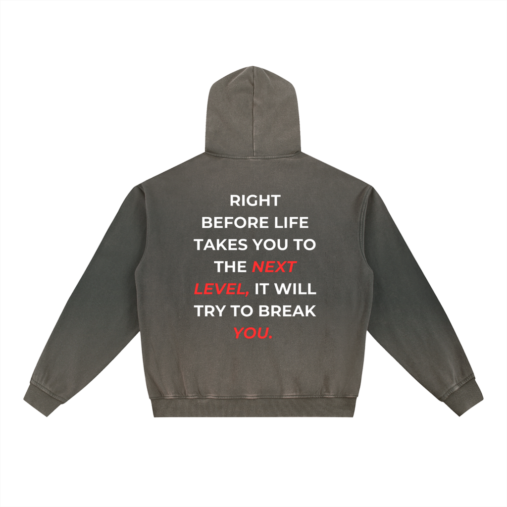 Vintage Washed Gradient Fleece Hoodie