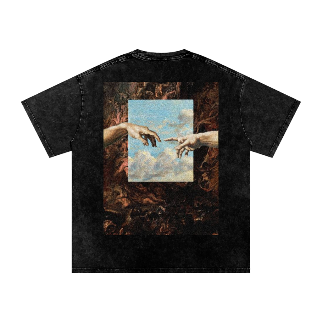 Snow Washed Oversized Cotton T-Shirt