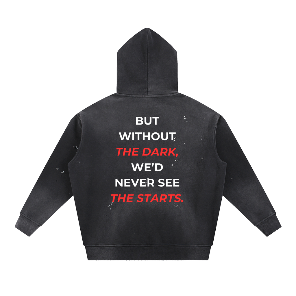 Vintage Washed Frayed Fleece Hoodie