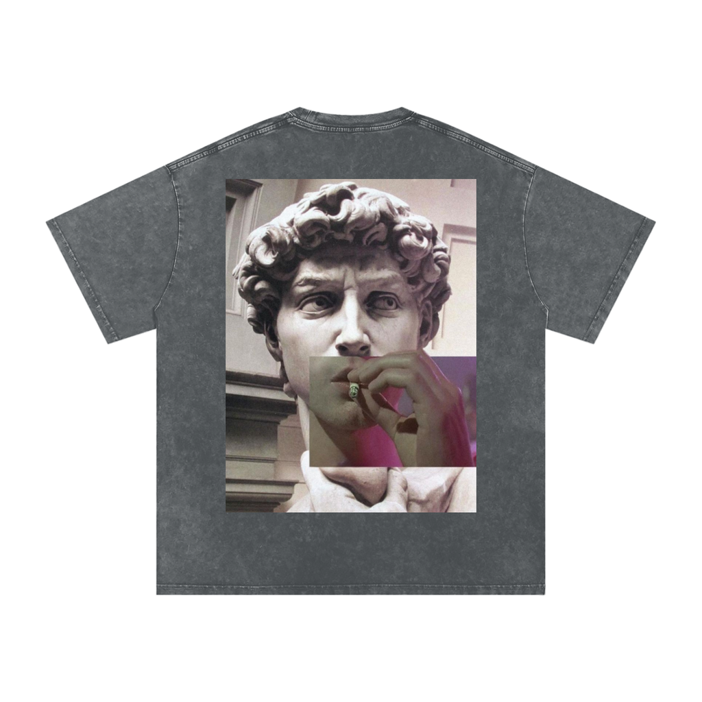 Snow Washed Oversized Cotton T-Shirt
