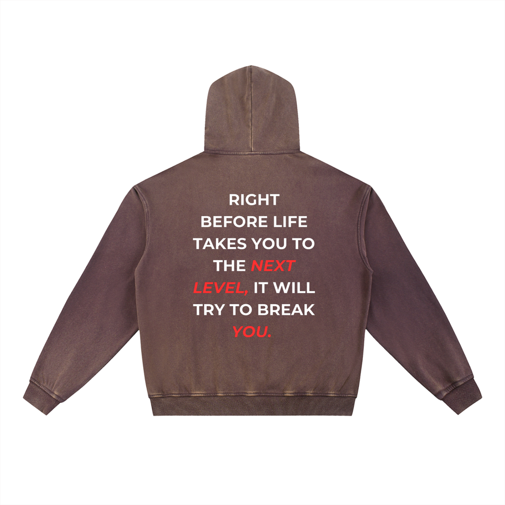 Vintage Washed Gradient Fleece Hoodie
