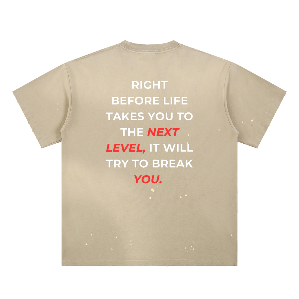 Hand-Frayed Sunfade Paint Splatter T-Shirt