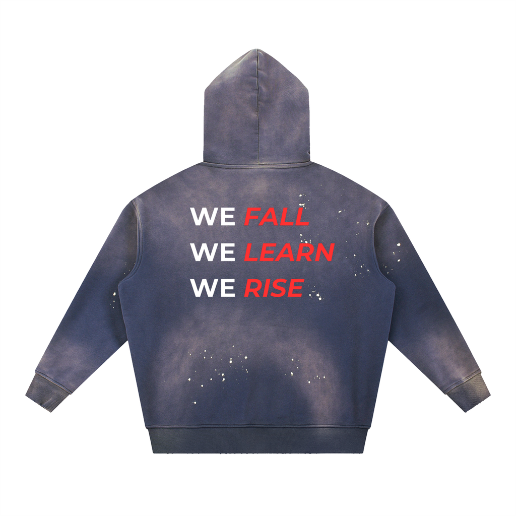 Vintage Washed Frayed Fleece Hoodie
