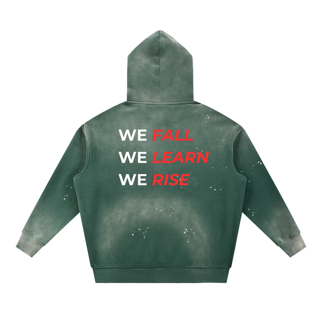 Vintage Washed Frayed Fleece Hoodie